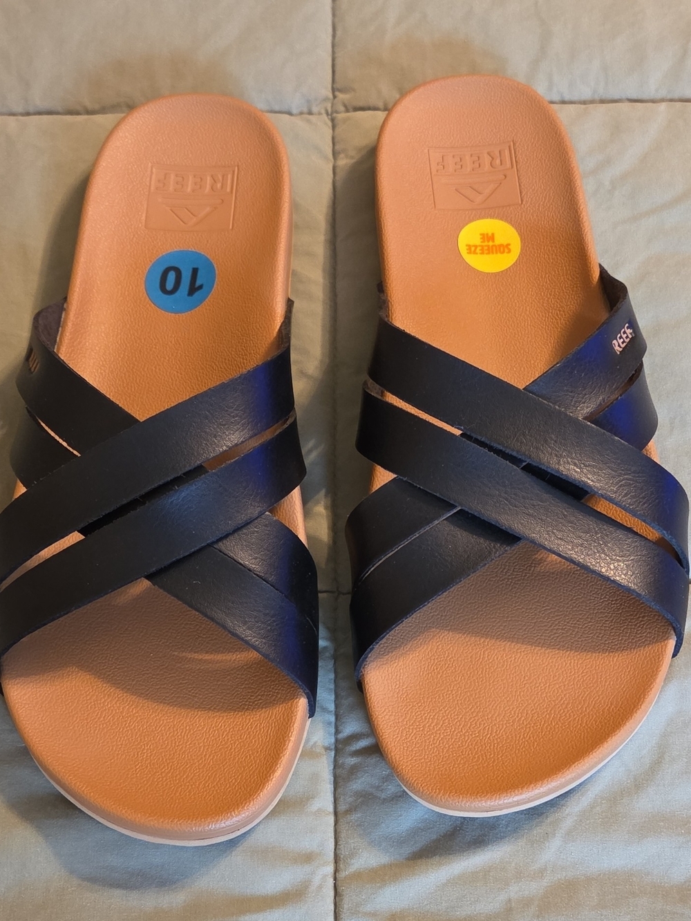 Reef Cushion Spring Bloom Womens Slide Sandal Ultra Soft Cushion Black Size 10US